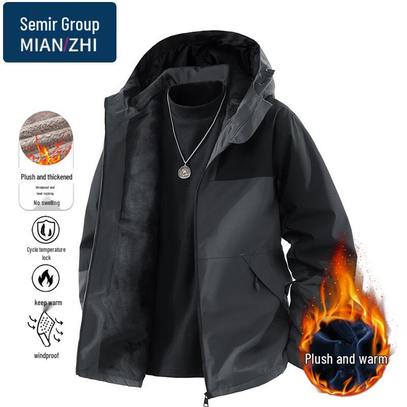 Mianzhi Herren Herbst/Winter Winddichte Fleece-gefütterte Freizeitjacke