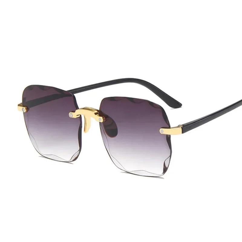 

Latest Rimless Sunglasses Woman Classic Vintage Alloy Legs Classic Designer Style Sunglasses UV400 Eyewear Fashion Sun Eyeglasses as picture