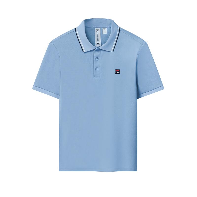 FILA Essentials Antibacterial Continuous Cool Trendy Polo Shirt Men tops Sky-Blue F11M631102FBU M