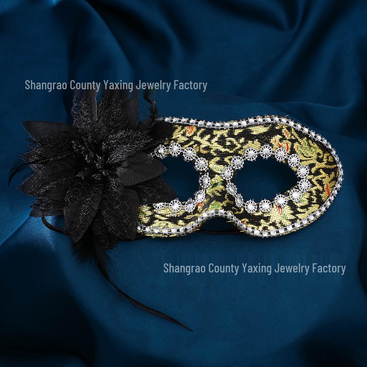 Women s Sexy Lace Half-Face Masquerade Mask with Flowers for Christmas and Halloween Festivities