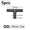 5pcs 16/20/25mm PE Pipe Barb Connector Straight Tee Elbow Plug Garden Water Hose Reducing Splitter Joint Drip Irrigation System