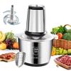 2L Büyük Kapasiteli Elektrikli Gıda Doğrayıcı Çok Fonksiyonlu Paslanmaz Çelik Et Kıyma Makinesi Sebze Meyve Doğrayıcı Mutfak Gıda İşlemcisi