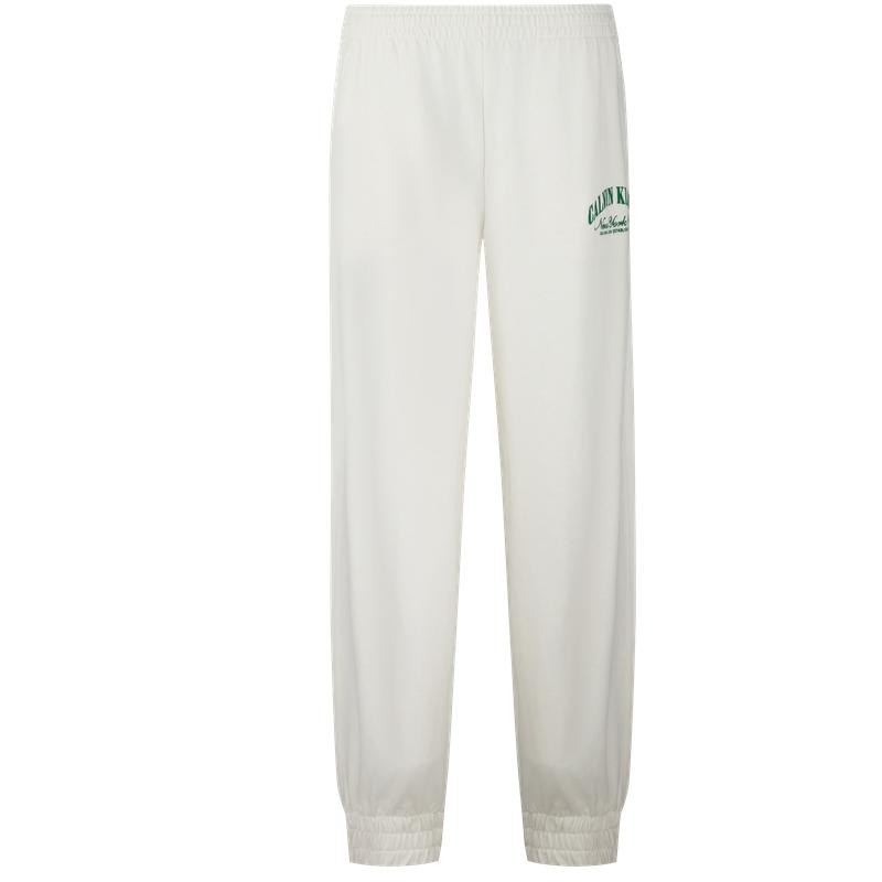 

Calvin Klein Trendy Casual Wearable Embroidered Cotton Tapered Knit Joggers Women bottoms QS7609 XS