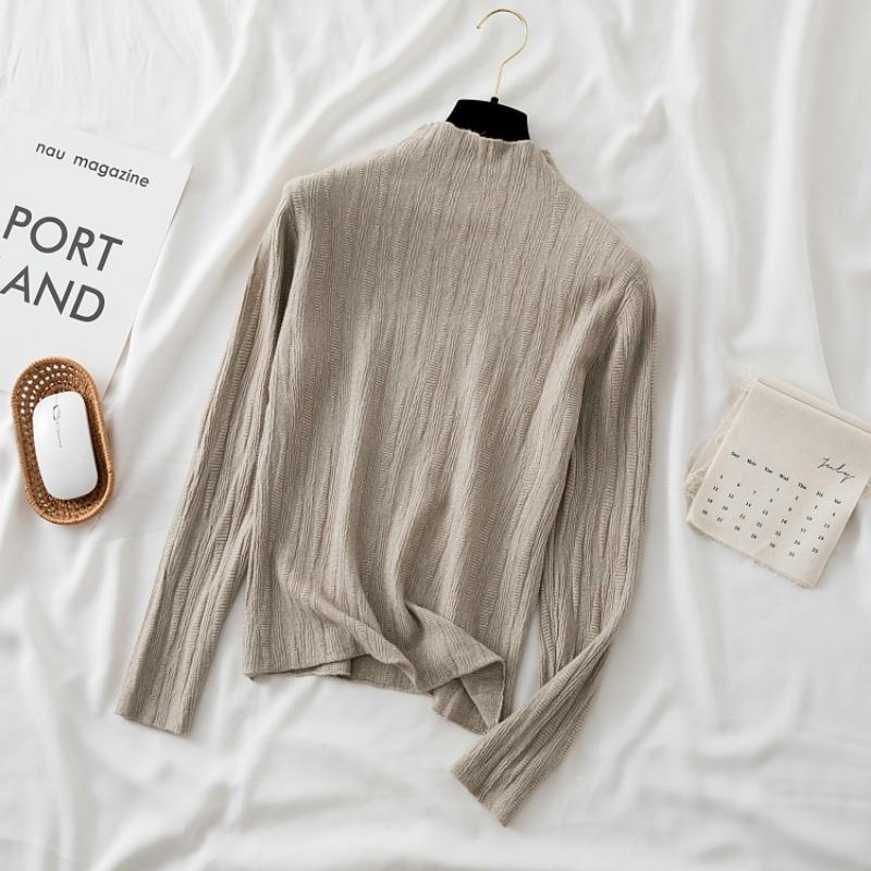 2023 Autumn Winter Knitted Pullover Fashion Sweater Women Long Sleeve Top Office Shirt Knitwear Bottoming Top Clothes 28715