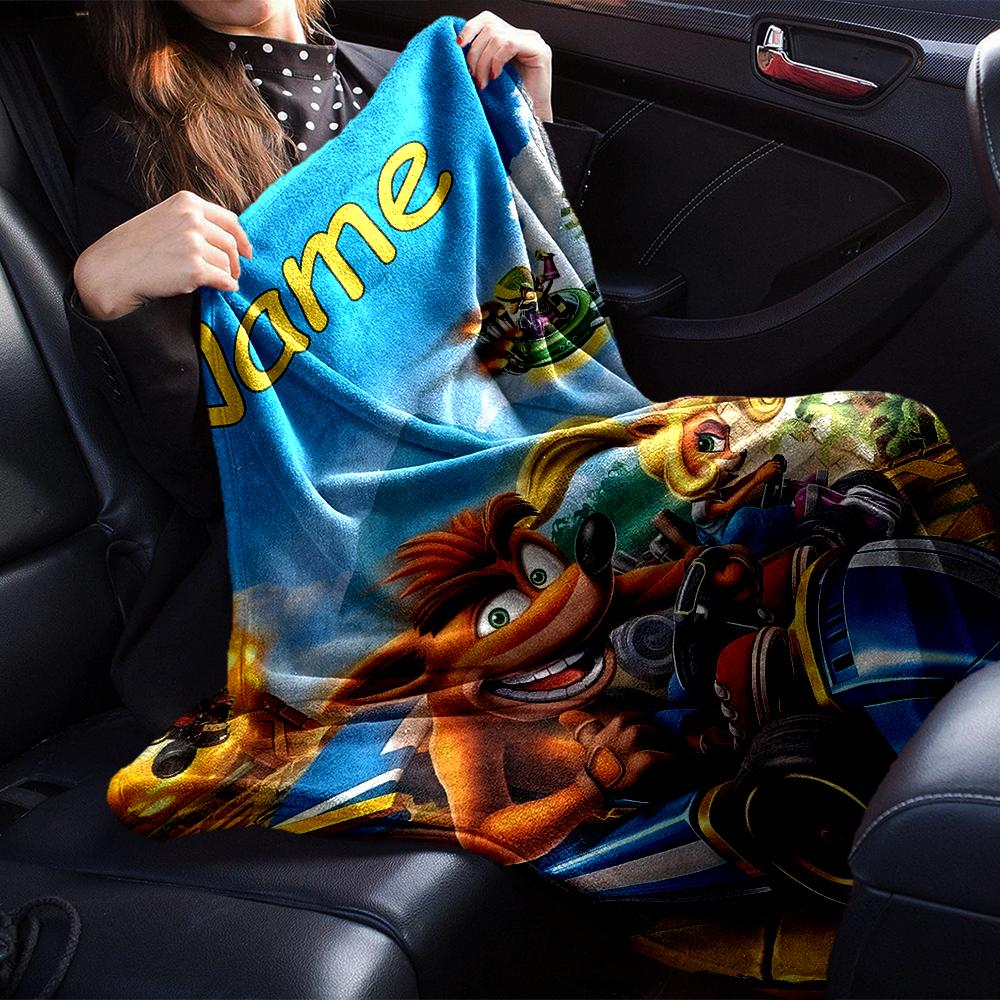 Customiz Name Personality Crash Bandicoot 4 It's About Time Blanket Soft &Warm Sofa Office Bed Travel Lunch Break Blanket, Gift Suitable All Seasons