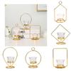 Holder Wrought Hollow Candlestick Iron Lantern for Party Home Table Decoration