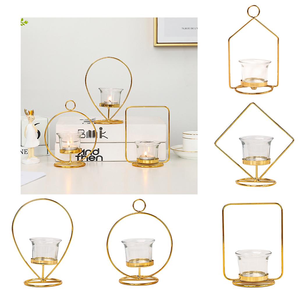 Holder Wrought Hollow Candlestick Iron Lantern for Party Home Table Decoration