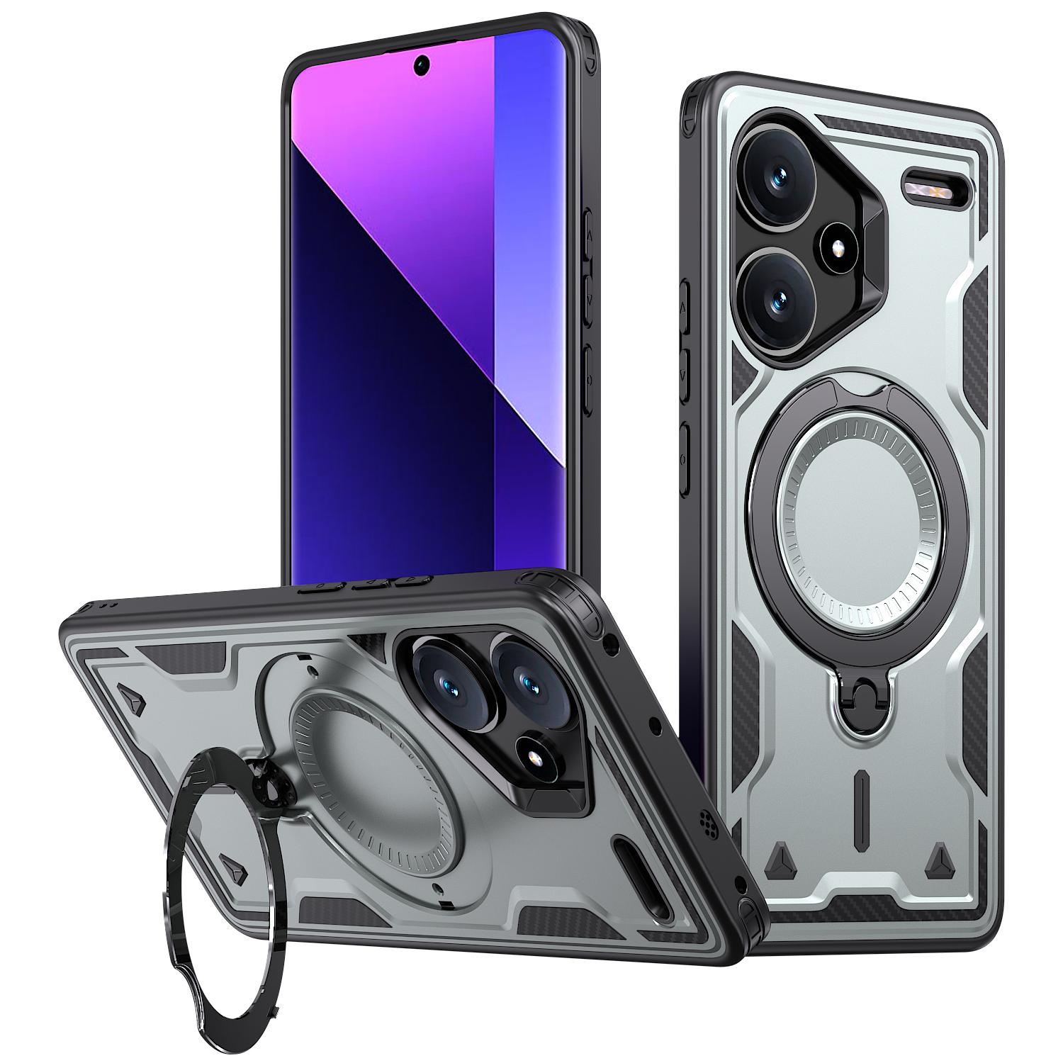 

Чохол для Xiaomi Redmi Note 13 Pro+ 5G Сумісний з MagSafe Військовий захист PC+TPU Підставка Чохол для телефону Grey