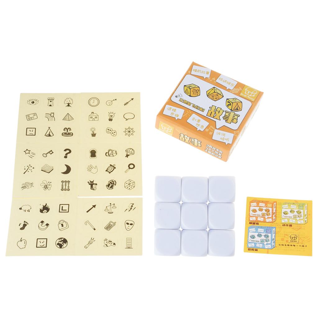 Story Würfel Set, Bunte Glückliche Erzähl Würfel Reise Erzähl Würfel Lustiges Tischspiel Würfel für Fantasievolles Spielen
