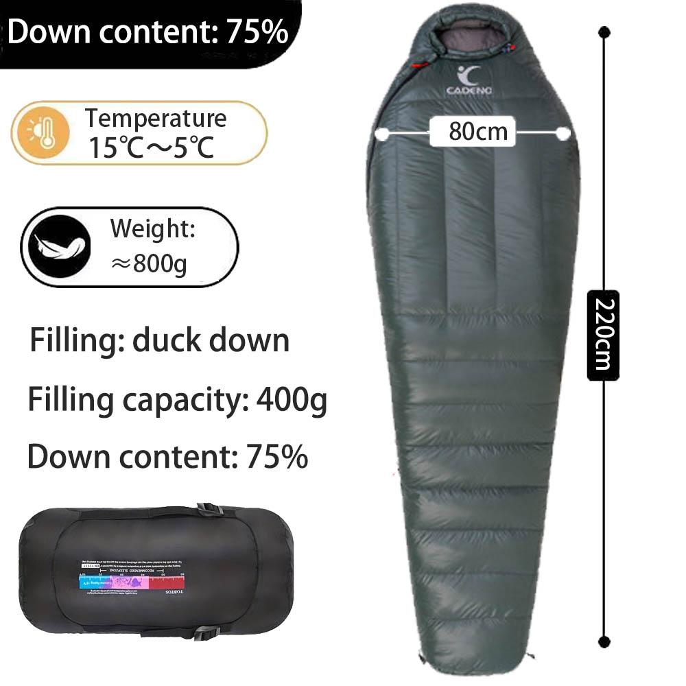 WaterPoof Mummy Duck Down Sleeping Bag Outdoor Camping Lightweight Warm Sleeping Bag Winter Thick Cold Proof Down Sleeping Bags