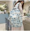 Fresh Butterfly Print Backpack for Middle & High School Students – Large Capacity, National Style, Literary Fan Design