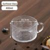 Changqi Retro Geprägte Sonnenblumen Glas Wasserbecher (6er Set)