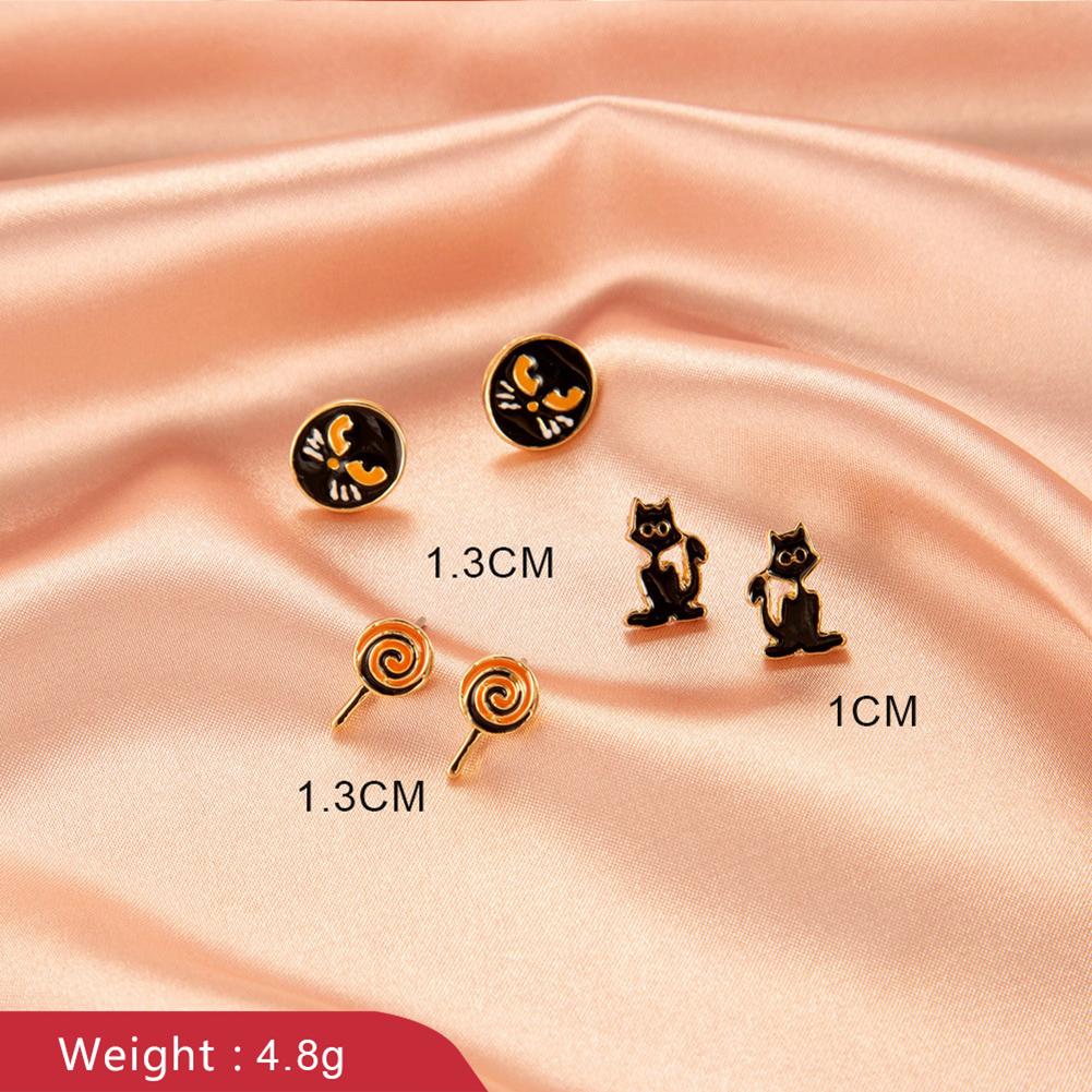 Halloween Bat Pumpkin Ghost Earrings Women Funny Creative Ear Studs Jewelry Gifts For Girls