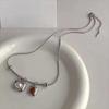 Imitation Pearl Tigereye Stone Pendant Necklaces Geometric Collarbone Necklace  Women