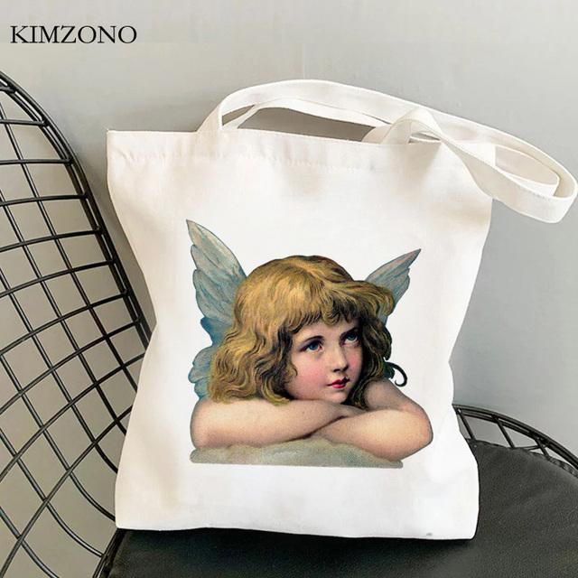 Angel Shopping Bag Recycle Bag Tote Bolso Bolsa Bag String Bolsas Ecologicas Woven Sacola Grab