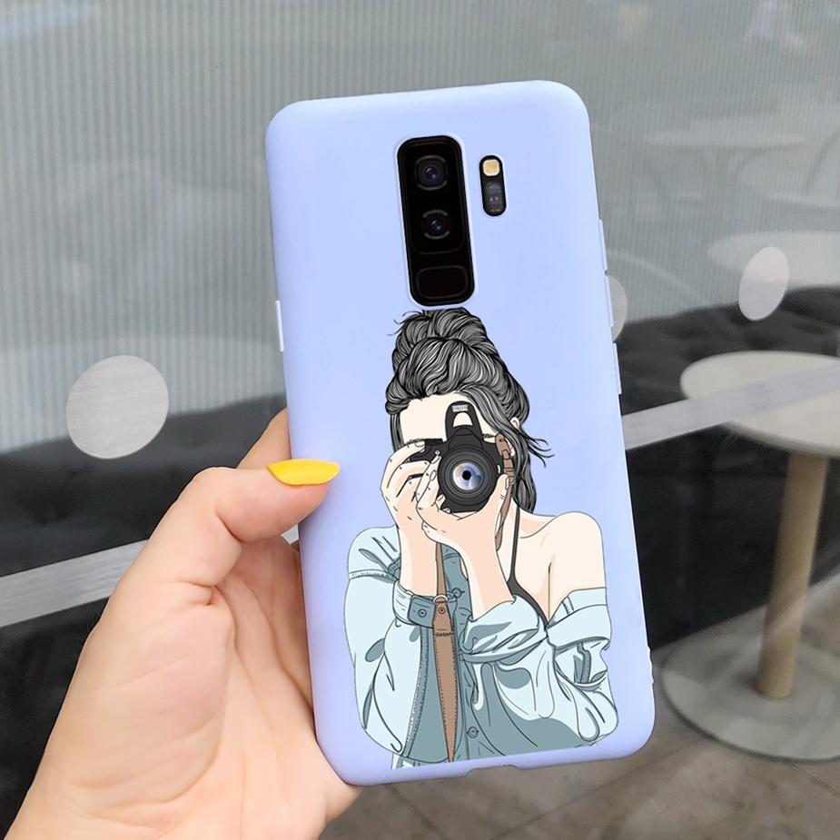For Samsung Galaxy S9 S9+ Case Cute Fashion Cartoon Girls Cover Silicone Soft TPU Phone Case For Samsung S9 Plus S9+ Fundas Capa
