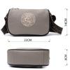 Beautiful Women's Bag with Embroidery On the Front Side Made of Genuine Leather Vintage 22626 Gray
