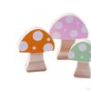 3Pcs Wooden Mushroom Building Blocks Ornaments Room Decor Colorful Wood Photo Props Home