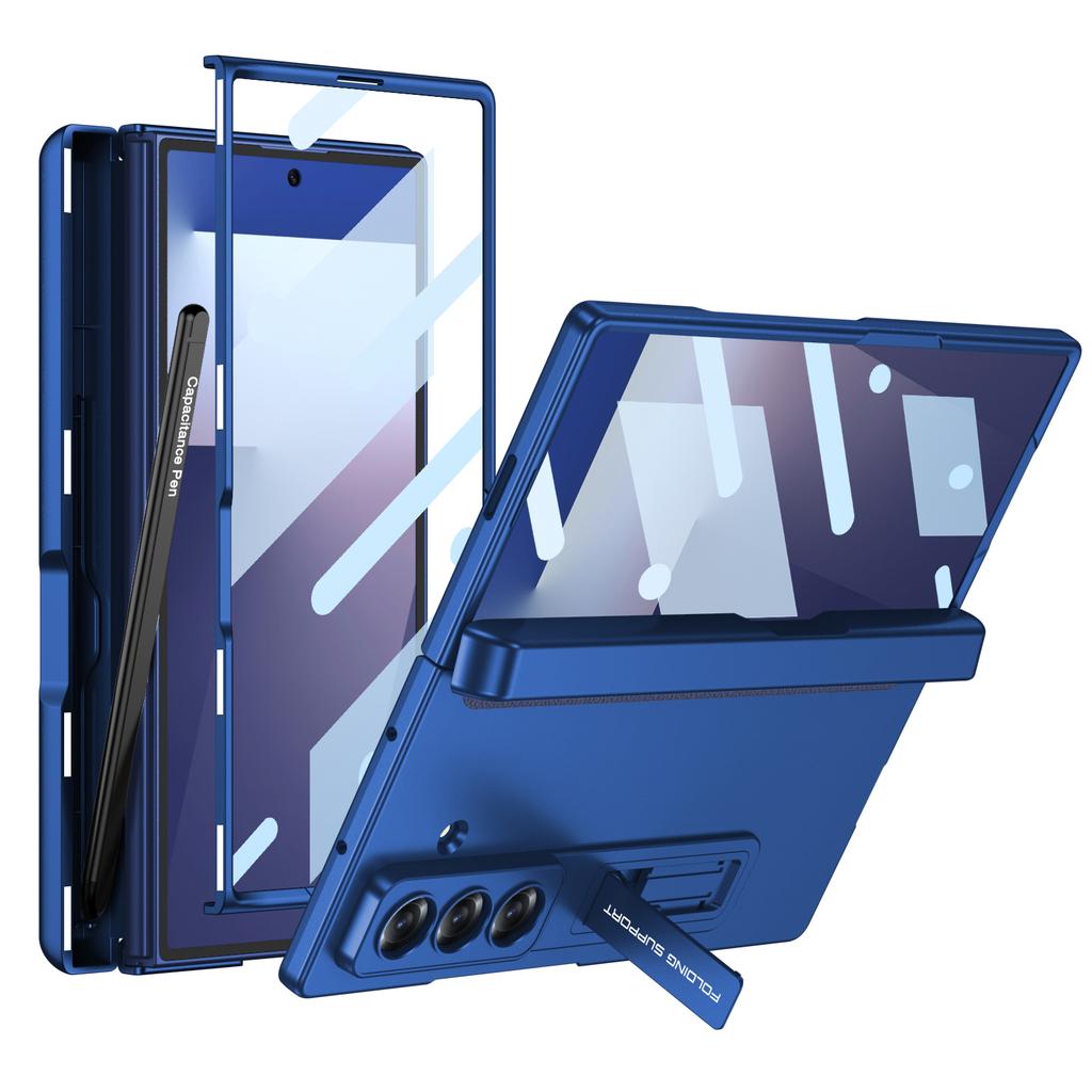 Magnetische Scharnier 360 Beschermhoes voor Samsung Galaxy Z Fold 7 6 5 Penhouder Schermglas Standaard Cover voor Galaxy Z Fold7 Hoes