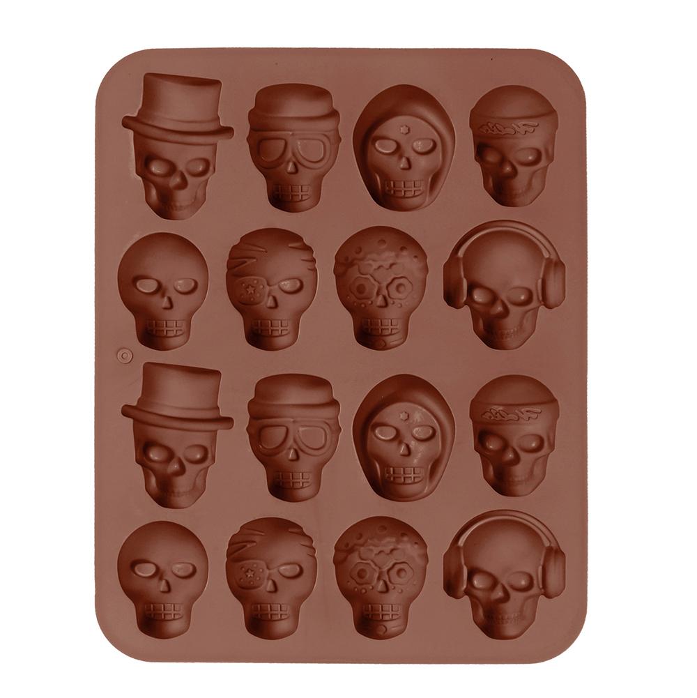 Skull Ice Cube Silicone Mold Halloween Creative Decoration Reusable DIY Candy Whiskey Chocolate Soap Kitchen Accessorie
