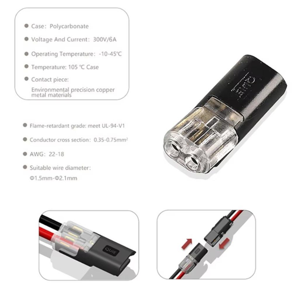 18~22AWG Wire Splitter Connector Pluggable LED Connectors New Crimp Terminals