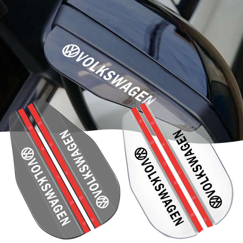2Pcs Car Rear View Side Mirror Rain Board Sun Visor Eyebrow Guard For Volkswagen Golf-6 7 4 5 POLO Passat B5 B6 B7 T4 T5 Tiguan Jetta Gol