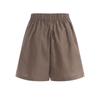 Shop   Women Linen One Tuck Back Banding Shorts Navy Pic Wpt 1395