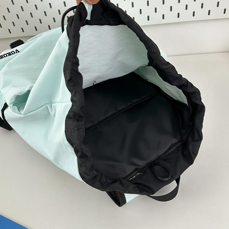 Schoolbag Mountain Leisure Travel Backpack Outdoor Sports Mountaineering Backpack Light Drawstring Washed Nylon School Bag