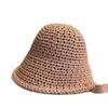 Versatile Retro Lace-up Knitted Fisherman Hat for Women, Autumn Casual New Style, Large Head Circumference, Slit Design, Simple Bucket Hat, Trendy
