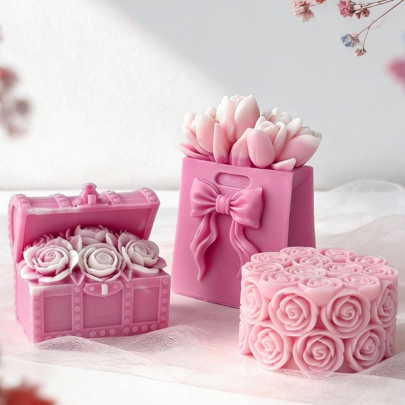 Detailed Rose Designs Silicone Candle Mould For Creating Beautiful Decorative Candle Home