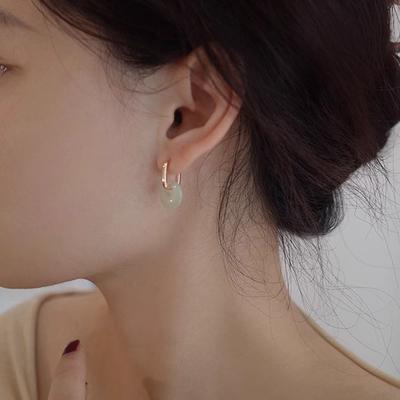1 Pair Of Peace Buckles Lucky Ear Buckles Niche Design Chinese-Style Earrings A Simple And Earrings For Women Circle Handmade