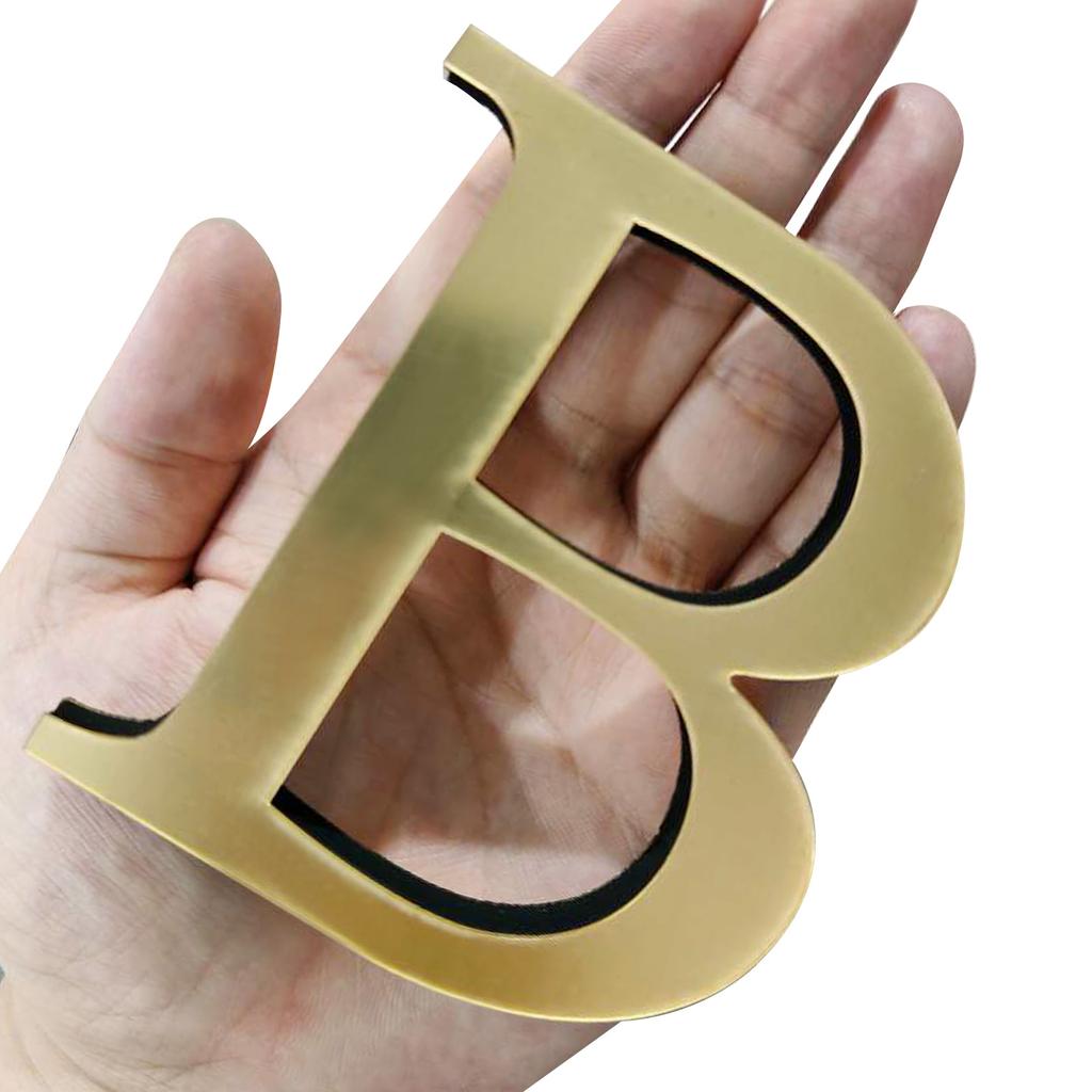 Adesivo de Parede Acrílico Espelhado 3D 10cm 26 Letras Inglesas Adesivos de Parede Decalques Autoadesivos Arte de Parede Murais Casa Festa Dourado Claro