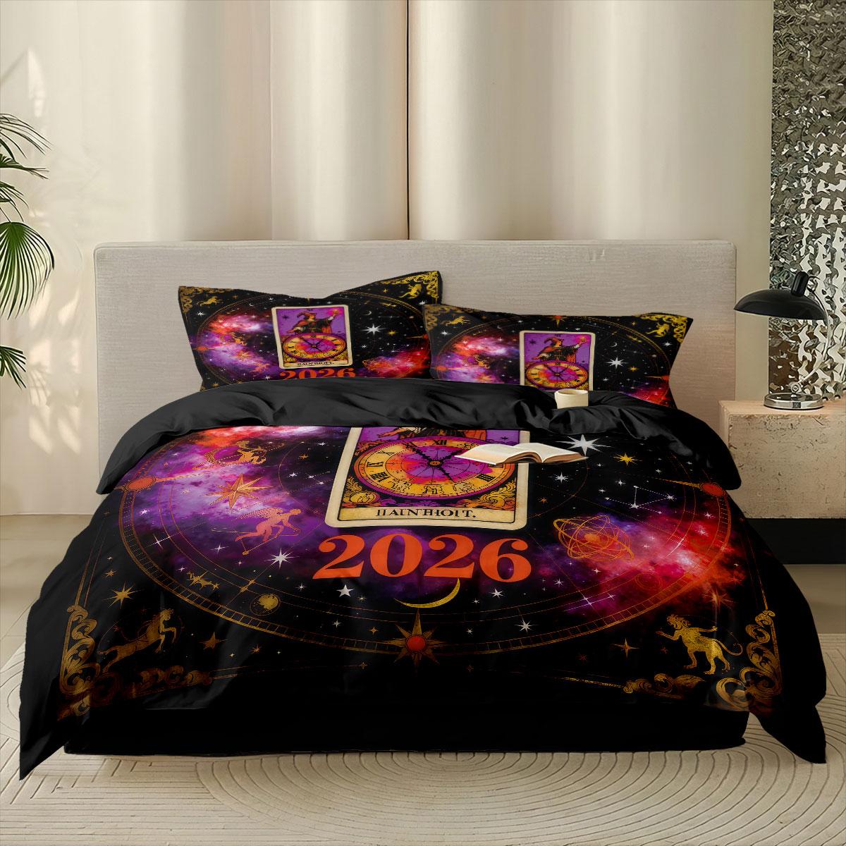 

3PCS Time Card Printed Chipless Bedding Set Soft Dormitory Bedroom Multiple Sizes Decoration Machine Washable 135x200cm-EU-Single&set