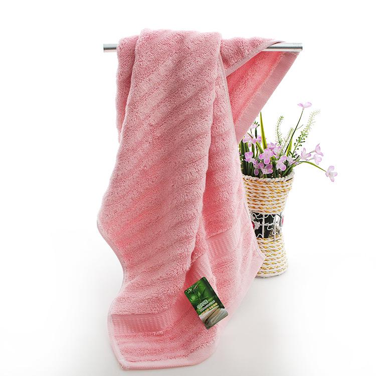 

Полотенце из бамбукового волокна, волнистое, впитывающее волосы, домашнее полотенце для лица с вышивкой towel 33 * 71cm розовый