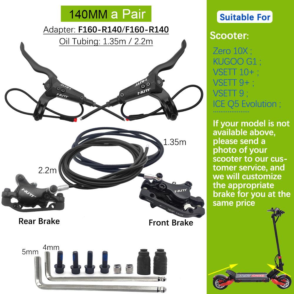 Monopattino Elettrico NUTT A5-D con Freni Idraulici, 140mm, 160mm, 180mm, Compatibile con Zero 10X, KUGOO G1, VSETT 10+, 9+, 9
