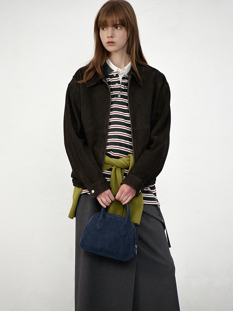 Dunst Suede Boston Tote Bag_Udba5F202_Navy