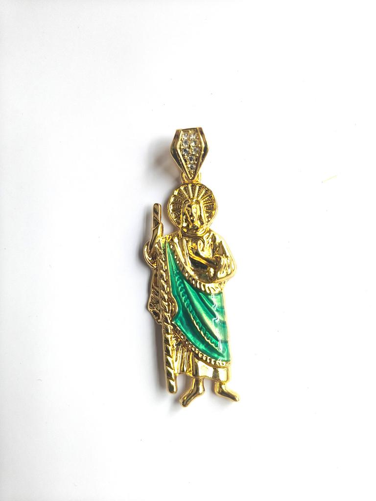 Dripping Religious St. Jude Alloy Pendant Men'S 8Mm Cuban Chain Hip Hop Necklace Personalized Vintage