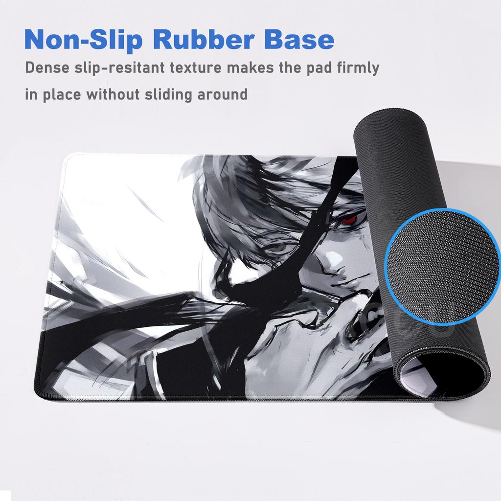 Black White Anime Desk Mat Tokyo Ghoul Mousepad Kaneki Ken Computer Gamer Non-slip Mouse Pad HD XXL PC Keyboard Desk Pad Playpad