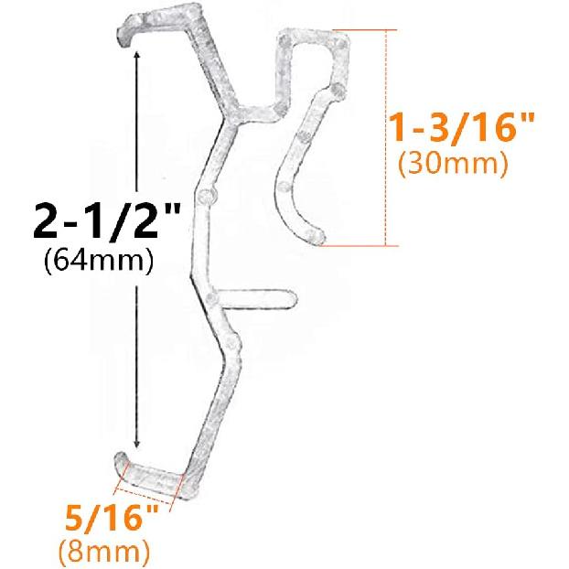 Valance Clips 10pcs 2.5inch Clear Plastic Hidden Retainer Holder Clip for Window Blind Valance,Horizontal Faux & Wood Blinds Parts