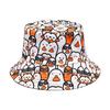 Sombrero de Cubo de Pato de Dibujos Animados Blanco Estampado Lindo Doble Cara Unisex Adulto Gorra Panama Gorras Para Hombres Momen