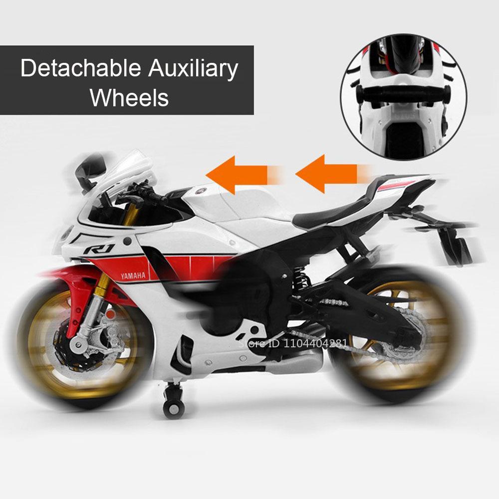 1:12 Yamaha Yzf-r1m Alloy Bmw S1000rr Motorcycle Toys Diecast Car Front Wheel Steering Rubber Tires Vehice For Boy Holiday Gifts