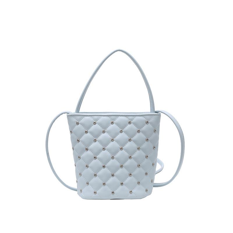 Hand carry diamond bucket bag, burger fashion high-end shoulder bag, summer new niche portable messenger bag