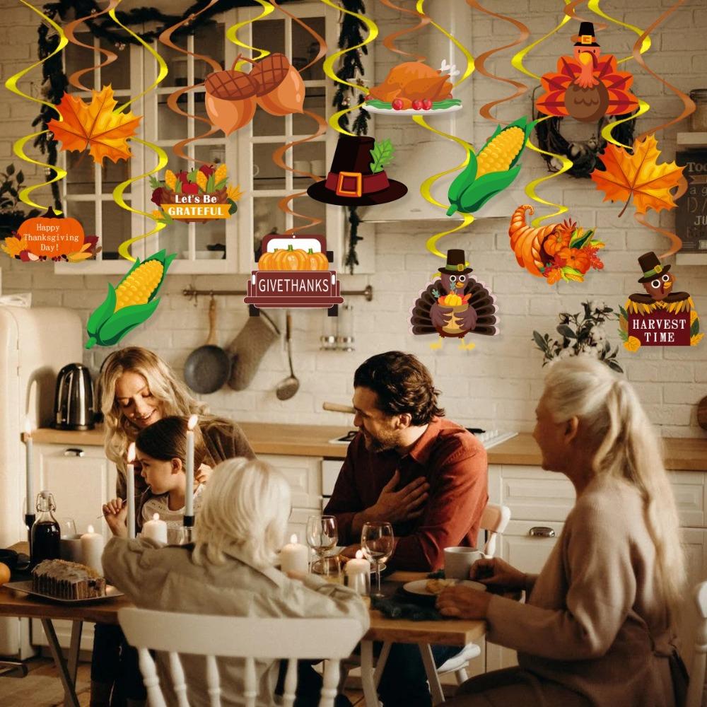 Celebration Thanksgiving Spirals Hanging Flag Party Decoration Supplies  Indoor Outdoor Decorations