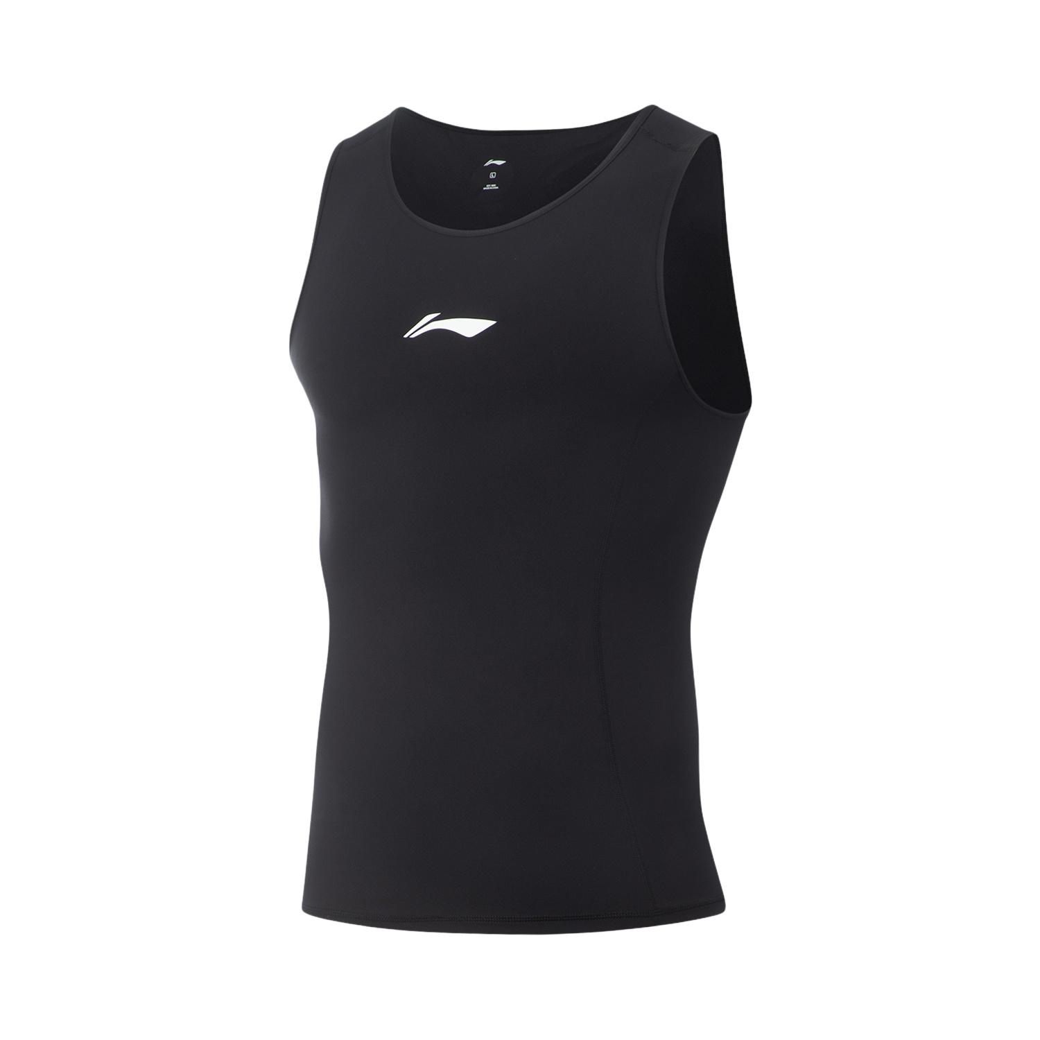 

Li Ning Профессиональная баскетбольная серия CBA Быстросохнущая прохладная облегающая футболка с круглым вырезом и принтом букв для фитнеса Мужские топы AUDV067-2 M