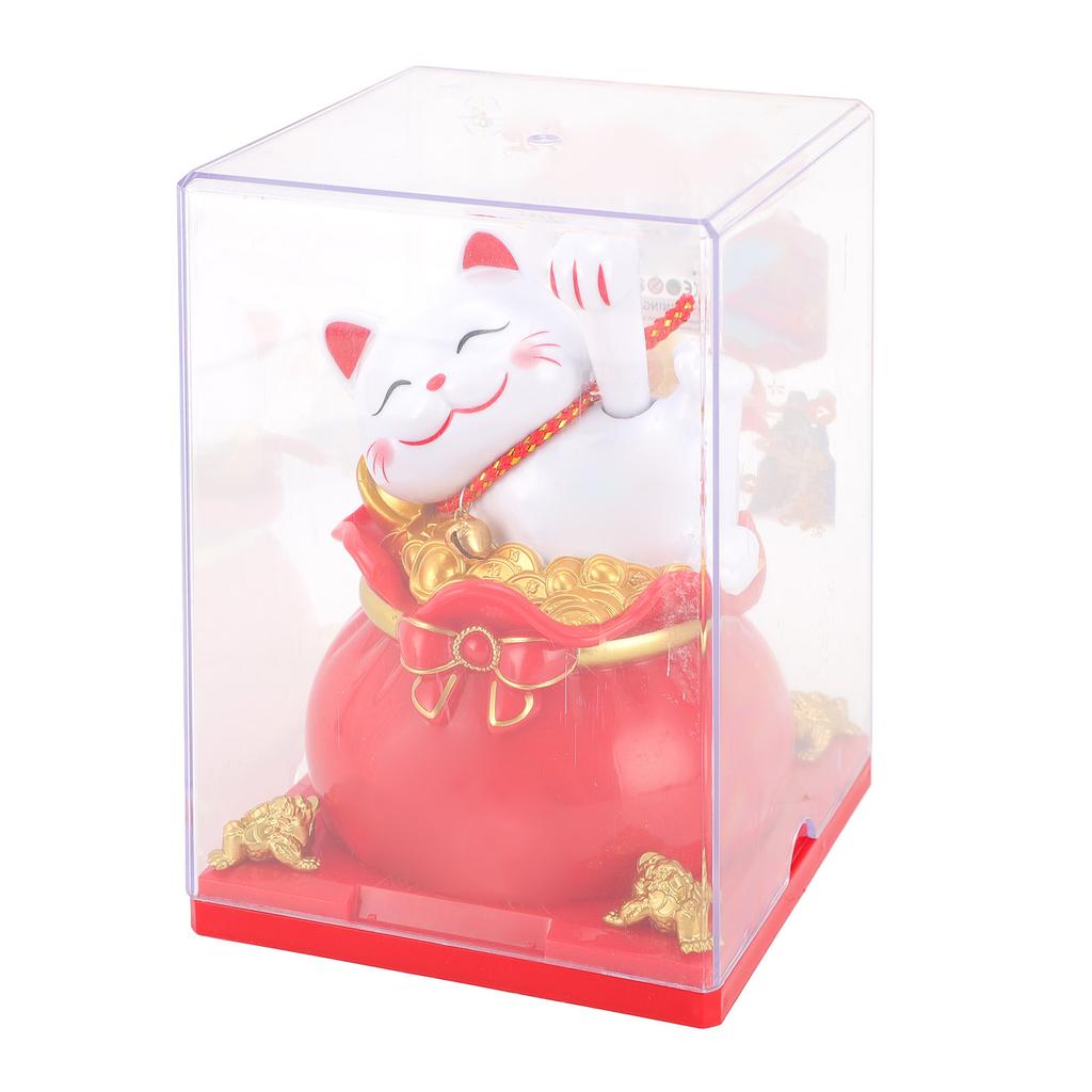 Cat Waving Arm ABS Solar Powered Light Induction Wealth Welcoming Fortune Cat Decoration for Home Car Housewarming Gift