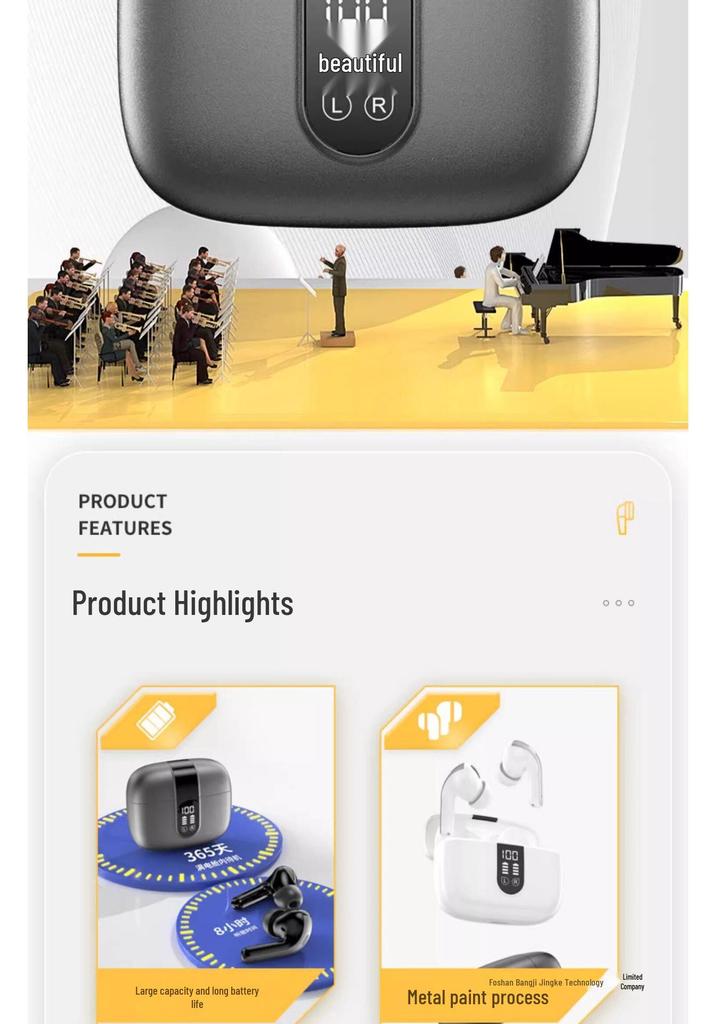 2026 High-Quality Noise-Cancelling Bluetooth Earbuds with Long Battery Life & Display, Compatible with Huawei, Apple, Xiaomi