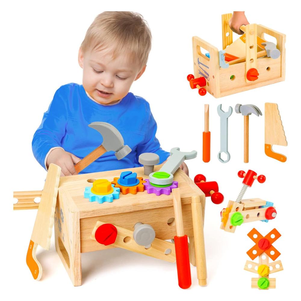Educational 29Pcs STEM Montessori Toddler WoodenToys, Preschool Construction Learning Activities,birthday Gifts for Boys Girls