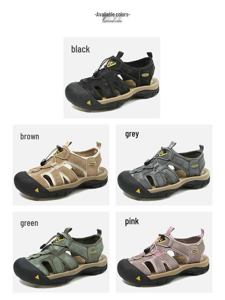 Unisex Thick-Soled Closed-Toe Summer Sandals - Plus Size Outdoor Casual Beach Shoes.