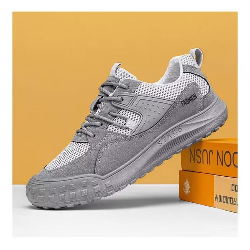 

Summer Mens Shoes New Breathable Mesh Surface Shoes Korean Style Versatile Anti-Slip Wear Resistant Work mesh shoes Shoes Soles 39 серый