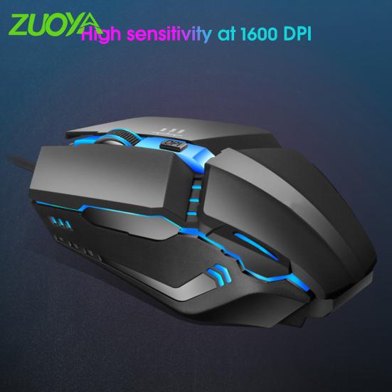 ZUOYA K3 Wired Mouse USB Powered Colorful Lighting Optical Engine High Sensitivity Gaming Mouse for E-sports